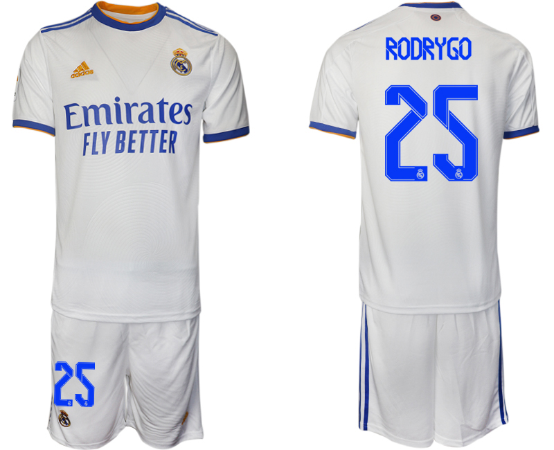 Men 2021-2022 Club Real Madrid home white #25 Soccer Jerseys->real madrid jersey->Soccer Club Jersey